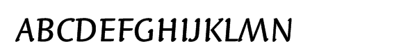 Linotype Syntax™ Letter Com Medium Italic Font UPPERCASE