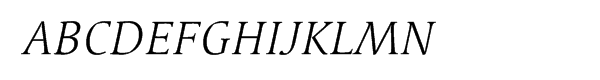 Linotype Syntax™ Serif Light Italic OsF Font UPPERCASE