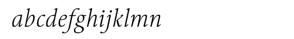 Linotype Syntax™ Serif Light Italic Font LOWERCASE