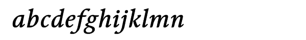 Linotype Syntax™ Serif Medium Italic Font LOWERCASE