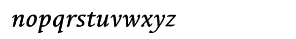 Linotype Syntax™ Serif Medium Italic Font LOWERCASE