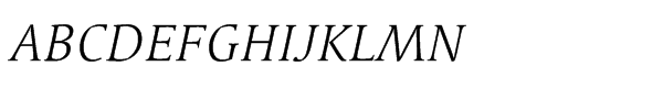 Linotype Syntax® Serif Std Light Italic Font UPPERCASE