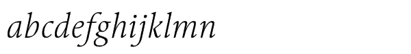 Linotype Syntax® Serif Std Light Italic Font LOWERCASE
