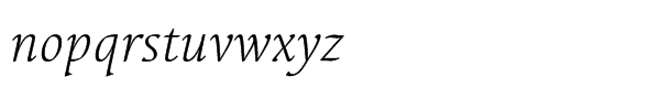 Linotype Syntax® Serif Std Light Italic Font LOWERCASE