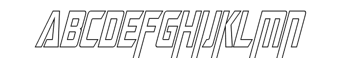 Megatron Condensed Hollow Italic Font UPPERCASE