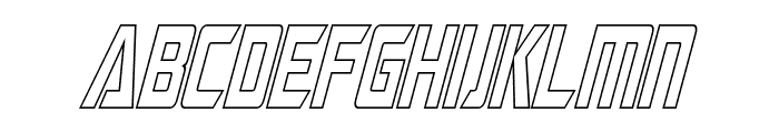 Megatron Condensed Hollow Italic Font LOWERCASE