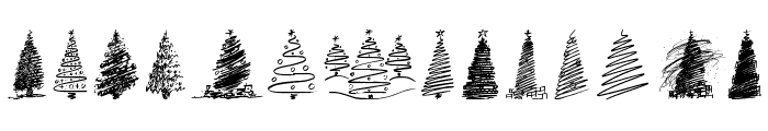 Merry Christmas Trees Font UPPERCASE
