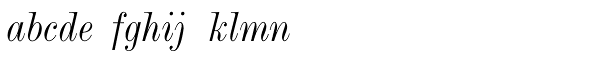 Monotype Modern Pro Condensed Italic Font LOWERCASE