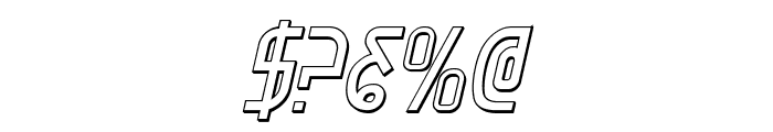 Moon Dart 3D Italic Font OTHER CHARS