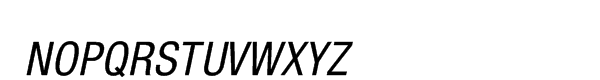 Neue Helvetica™ Central European 57 Condensed Oblique Font UPPERCASE