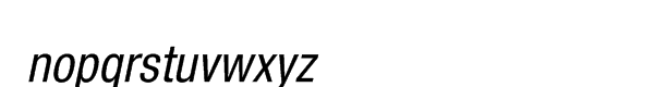 Neue Helvetica™ Central European 57 Condensed Oblique Font LOWERCASE