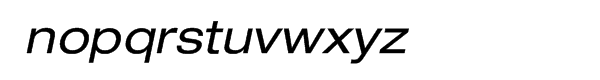 Neue Helvetica™ Pro 53 Extended Oblique Font LOWERCASE