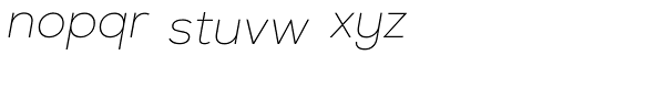 Nexa Thin Italic Font LOWERCASE
