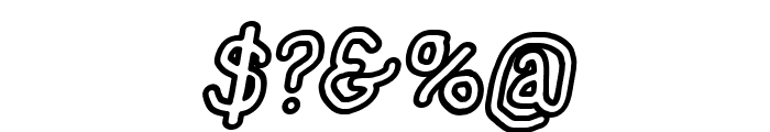 NumbBunny Black Outline Italic Font OTHER CHARS