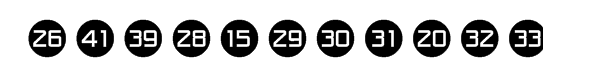 Numbers Style One Circle Negative Font LOWERCASE