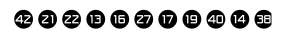 Numbers Style One Circle Negative Font LOWERCASE