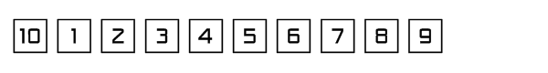 Numbers Style One Square Positiv Font OTHER CHARS