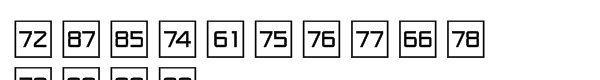 Numbers Style One Square Positiv Font UPPERCASE