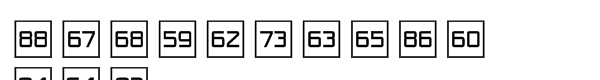 Numbers Style One Square Positiv Font UPPERCASE