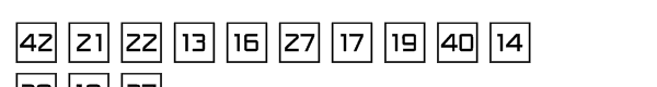 Numbers Style One Square Positiv Font LOWERCASE