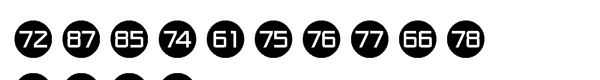 Numbers Style One Font UPPERCASE