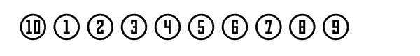 Numbers Style Three Circle Positive Font OTHER CHARS