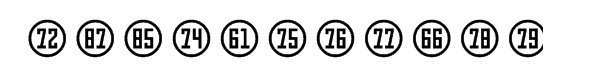 Numbers Style Three Circle Positive Font UPPERCASE