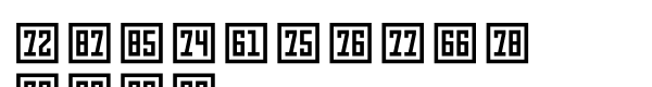 Numbers Style Three Square Positiv Font UPPERCASE