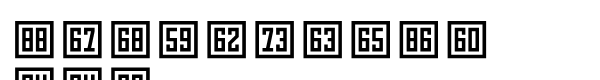 Numbers Style Three Square Positiv Font UPPERCASE