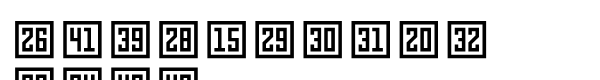 Numbers Style Three Square Positiv Font LOWERCASE