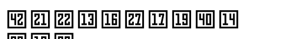 Numbers Style Three Square Positiv Font LOWERCASE