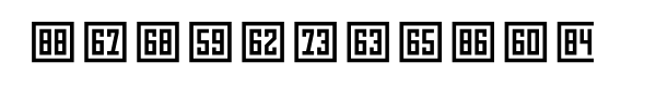 Numbers Style Three Square Positive Font UPPERCASE
