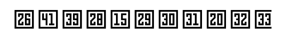 Numbers Style Three Square Positive Font LOWERCASE