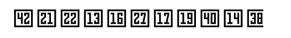Numbers Style Three Square Positive Font LOWERCASE