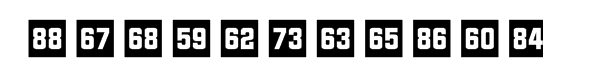 Numbers Style Two Square Negative Font UPPERCASE