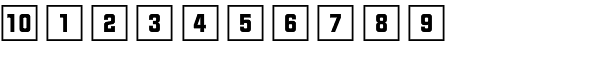 Numbers Style Two-Square Positive Font OTHER CHARS