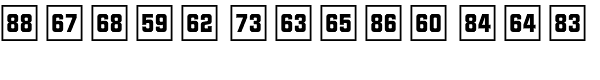 Numbers Style Two-Square Positive Font UPPERCASE
