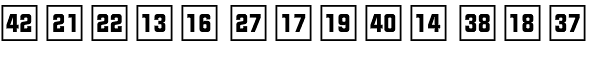 Numbers Style Two-Square Positive Font LOWERCASE