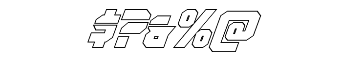 OmegaForce Outline Italic Font OTHER CHARS
