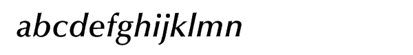 Optima™ Demi Bold Italic Font LOWERCASE