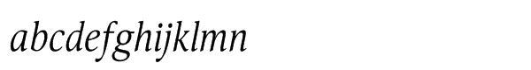 Orbi Std Multilingual Narrow Italic Font LOWERCASE