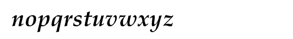 Palatino™ Bold Italic Font LOWERCASE