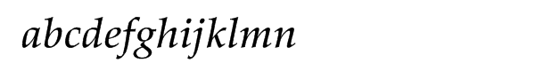 Palatino™ Medium Italic Font LOWERCASE