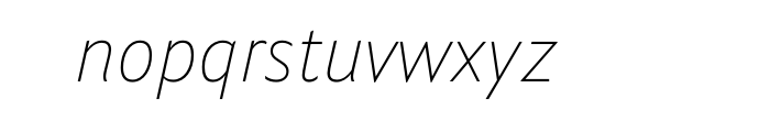 Parry Grotesque Pro Thin Italic Font LOWERCASE