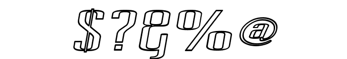 Pecot Outline Oblique Font OTHER CHARS