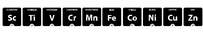 Periodic Table of Elements Font OTHER CHARS