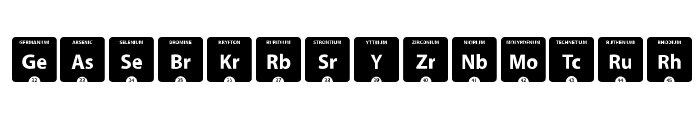 Periodic Table of Elements Font UPPERCASE