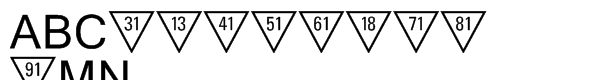 PIXymbols Triangle Alpha & Numeric Triangle Num Font UPPERCASE