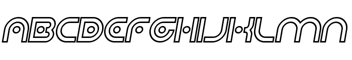 Planetary Orbiter Outline Bold Italic Font UPPERCASE