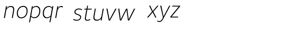 Pluto Sans Cond ExtraLight Italic Font LOWERCASE